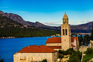 Traditionally Croatian Prints: View of Korcula Island, Croatia, Europe