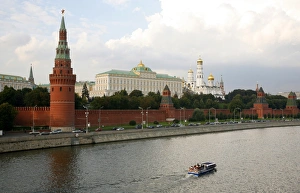 View over the Kremlin and the Moskva river, Moscow, Russia, Europe