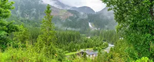 Waterfalls Prints: View of Krimml Waterfalls during summer