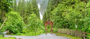 Waterfalls Prints: View of Krimml Waterfalls during summer