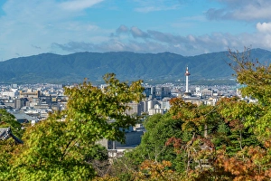 Higashiyama Prints: View of Kyoto and Nidec Kyoto Tower from Kiyomizu-dera Temple