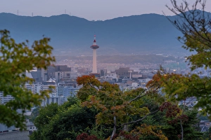 Locations Prints: View of Kyoto and Nidec Kyoto Tower from Kiyomizu-dera Temple