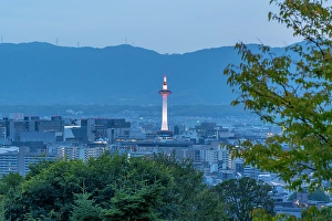 Gems Prints: View of Kyoto and Nidec Kyoto Tower from Kiyomizu-dera Temple