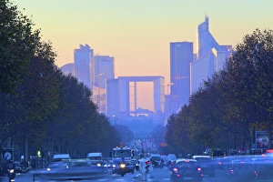 La Defense Prints: View towards La Defense, Paris, France, Europe
