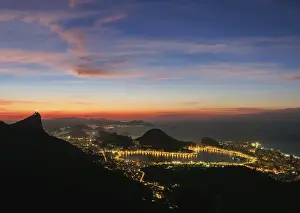 Typically Brazilian Prints: View towards Lagoa Neighbourhood from Tijuca Forest National Park at dawn, Rio de Janeiro