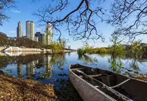 Argentinean Prints: View of Laguna de los Coipos and High Rise Buildings in Puerto Madero