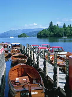Jetty Gallery: View of lake from boat stages, Bowness on Windermere, Cumbria, England