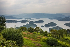 View over Lake Bunyonyi, Uganda, East Africa, Africa