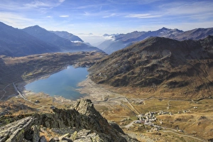 View of Lake Montespluga from Pizzo Della Casa, Chiavenna Valley, Spluga Valley, Valtellina
