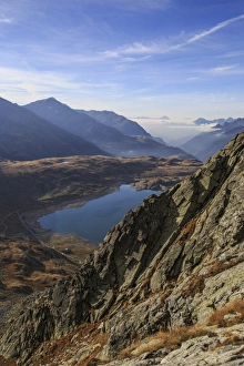 View of Lake Montespluga from Pizzo Della Casa, Chiavenna Valley, Spluga Valley, Valtellina