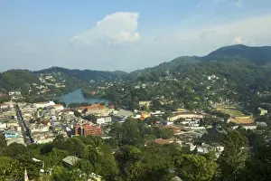 Stadium Prints: View of the lake, Queens Hotel and Kandy City Centre complex on the left