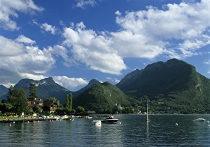 Lake Annecy Prints: View over Lake, Talloires, Lake Annecy, Rhone Alpes, France, Europe