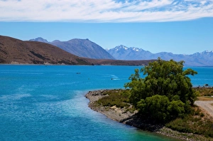 South Canterbury Prints: View of Lake Tekapo from New Tekapo Footbridge