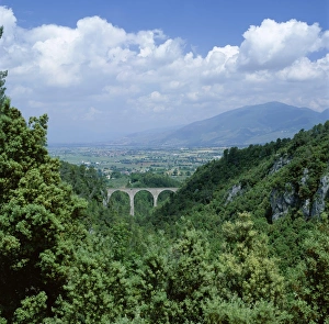 View over landscape towards Spoleto