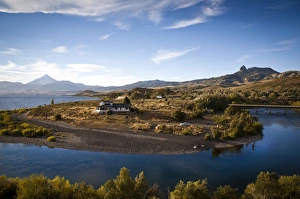 View over Lanin volcano and Lago Huechulafquen, Lanin National Park, Patagonia, Argentina, South America
