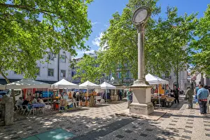 Stalls Prints: View of Largo Trindade Coelho in Lisbon city centre, Lisbon, Portugal, Europe