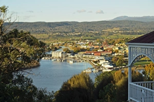 River Valley Prints: View of Launceston and River Tamar, Tasmania, Australia, Pacific