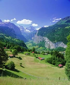 Switzerland Collection: View over Lauterbrunnen from Wengen