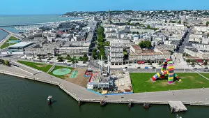 Roads Prints: View of Le Havre's architecture and coastal landscape with landmarks in Normandy