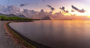 Le Morne Prints: View of Le Morne from Case Noyale at sunset