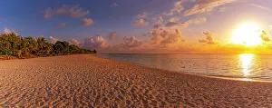 Le Morne Prints: View of Le Morne Public Beach at sunset