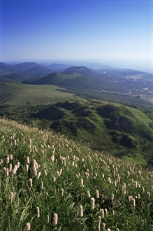 Auvergne Prints: View from le Puy-de-Dome of Chaine des Puys, Puy-de-Dome, Auvergne, France, Europe