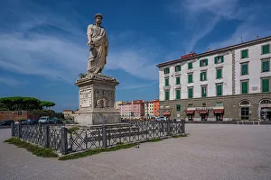 Livorno Prints: View of Leopoldo II statue in Piazza della Repubblica