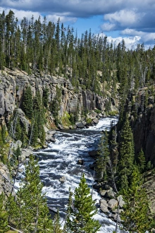 View over the Lewis River, Yellowstone National Park, UNESCO World Heritage Site, Wyoming, United States of America, North America