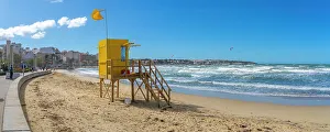 Lifeguard Tower Prints: View of lifeguard watchtower at Playa de Palma and S'Arenal