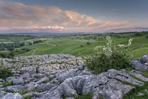North Yorkshire Prints: View of limestone pavement, Malham Cove