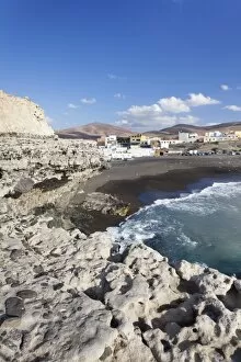Images Dated 31st December 2011: View from the limestone terraces to the fishing village, Ajuy, Fuerteventura, Canary Islands