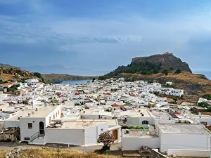 Household Prints: View over Lindos village towards the Acropolis