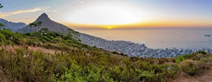 Signal Hill Prints: View of Lion's Head and Bantry Bay at sunset from Signal Hill
