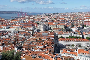 Neighborhoods Prints: View over Lisbon and the Tagus river, Lisbon, Portugal