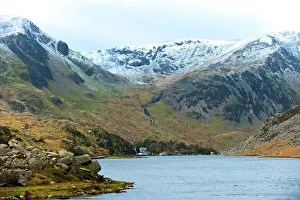 Gwynedd Prints: A view of Llyn (lake) Ogwen in Snowdonia National Park, Gwynedd, Wales, United Kingdom