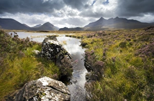 Sgurr Nan Gillean Prints: View over Loch Caol to Sgurr nan Gillean and Marsco, Glen Sligachan, Isle of Skye
