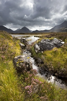 View over Loch Caol to Sgurr nan Gillean and Marsco, Glen Sligachan, Isle of Skye