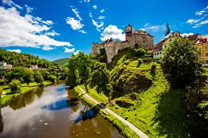 View of Loket Castle in the countryside of the West Bohemian Spa triangle outside of Karlovy Vary
