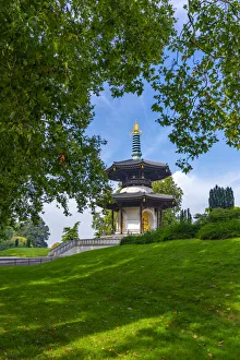 Public Park Prints: View of The London Peace Pagoda, Battersea Park, Nine Elms Lane, London, England