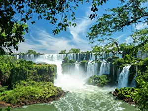 A view from the lower circuit at Iguazu Falls, UNESCO World Heritage Site, Misiones Province, Argentina, South America