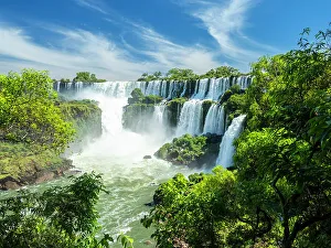 A view from the lower circuit at Iguazu Falls, UNESCO World Heritage Site, Misiones Province, Argentina, South America