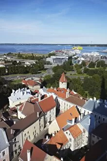 Images Dated 20th August 2009: View of Lower Town with Ferry Terminal in background, Tallinn, Estonia