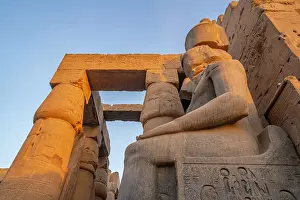 Luxor Prints: View of Luxor Temple during golden hour, Luxor, Egypt, Africa