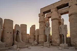 Luxor Prints: View of Luxor Temple during golden hour, Luxor, Egypt, Africa