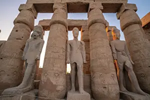 Luxor Prints: View of Luxor Temple during golden hour, Luxor, Egypt, Africa