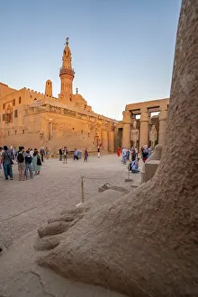 Relics Prints: View of Luxor Temple during golden hour, Luxor, Egypt, Africa