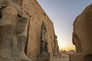 Luxor Prints: View of Luxor Temple during golden hour, Luxor, Egypt, Africa