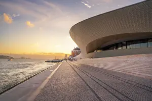 Elegance Prints: View of MAAT - Museum of Art, Architecture and Technology and at sunset