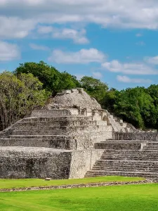 Campeche Prints: View over Main Plaza towards Great Acropolis