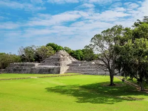Campeche Prints: View over Main Plaza towards Great Acropolis
